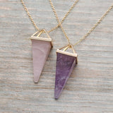 spectrum necklace-rose quartz