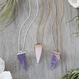 spectrum necklace-rose quartz