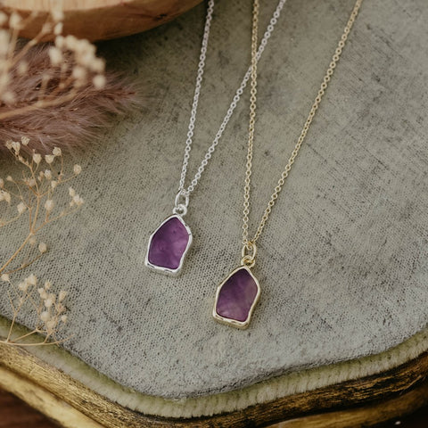 stone fleck necklace-amethyst