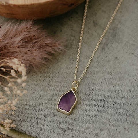 stone fleck necklace-amethyst