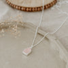 stone fleck necklace-rose quartz