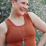 stone fleck necklace-turquoise