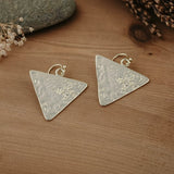 textured triangle earrings