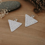 textured triangle earrings