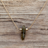 this is me necklace-gold/labradorite