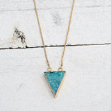 trinity necklace-aqua