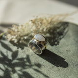 Vedika Ring-moonstone/sterling silver/gold