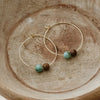 earthy whispers hoops-wood/turquoise