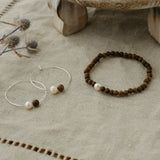 earthy whispers hoops-wood/pearl