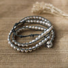 yvonne wrap bracelet-grey/white pearl