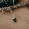 acorn stone necklace-smokey
