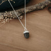 acorn stone necklace-labradorite
