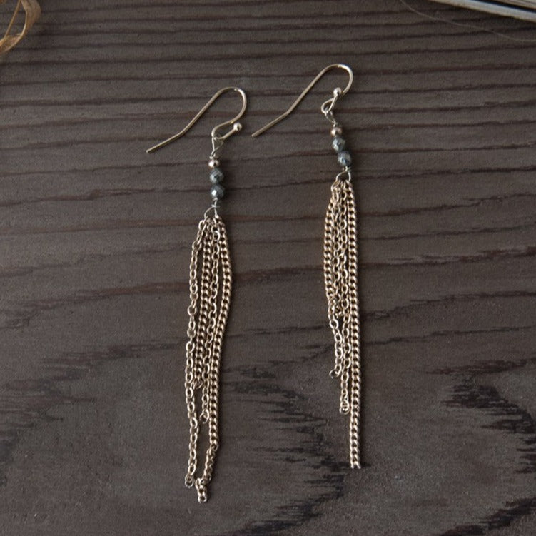 cascade earrings-pyrite