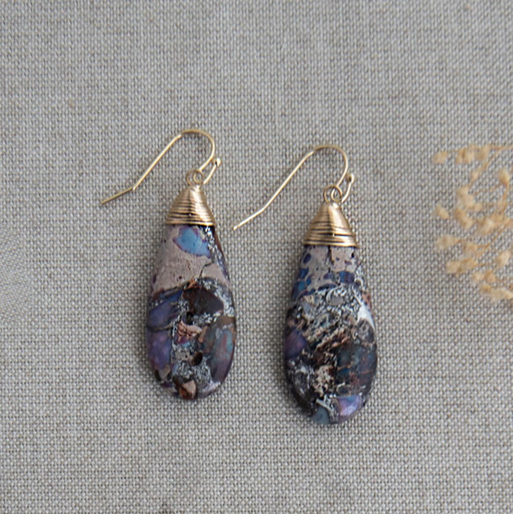 cora earrings-purple