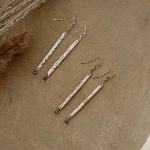 delta earrings-pyrite