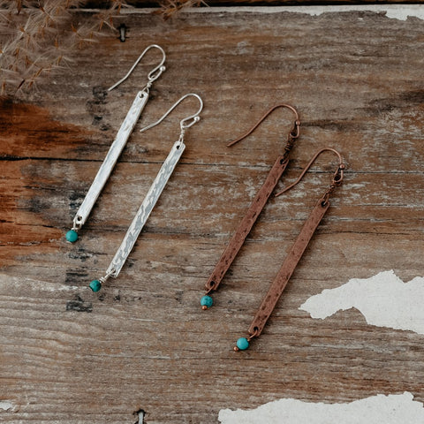 delta earrings-turquoise