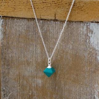 diamond drops necklace-turquoise