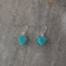 diamond drops earrings short - turquoise