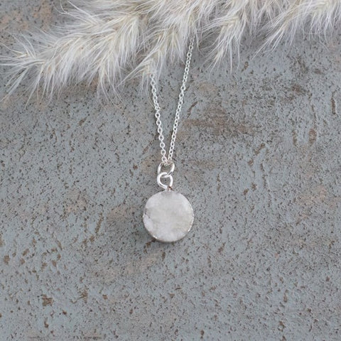 full moon necklace-white