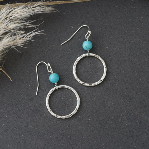 halo earrings-turquoise