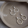 halo earrings-white pearl