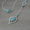 lennox necklace-silver/turquoise