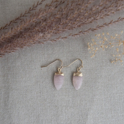 micah earrings-rose quartz