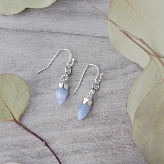 naomi earrings-blue lace agate
