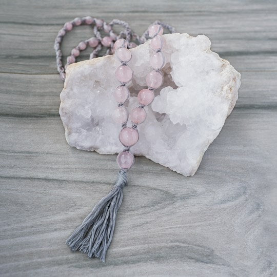 satya necklace-rose quartz
