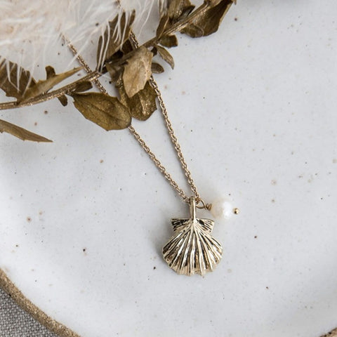 seaside necklace-white pearl