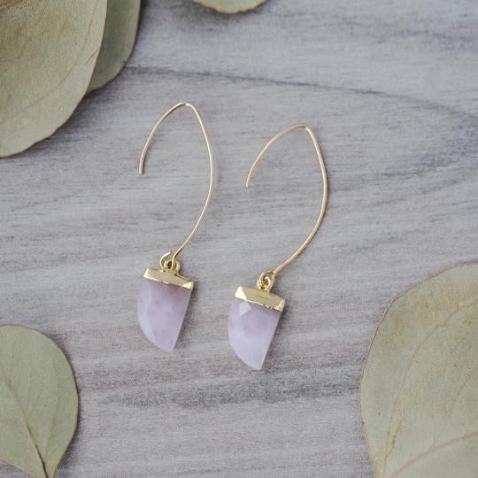 sierra earrings-rose quartz