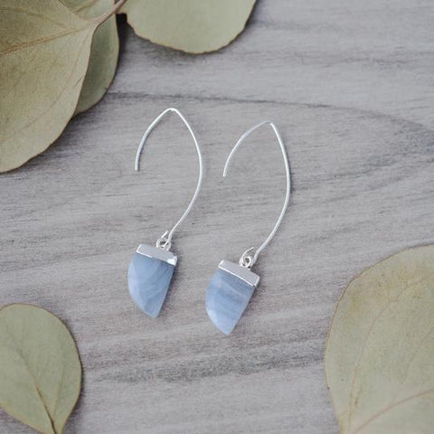 sierra earrings-blue lace agate