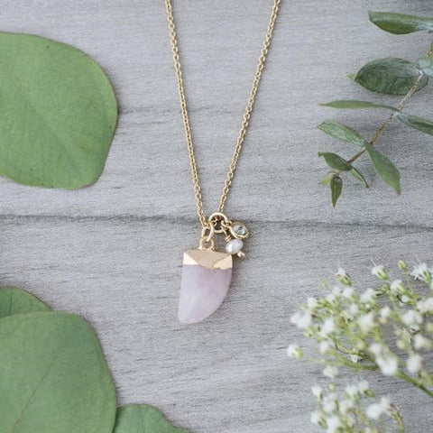 sierra necklace-rose quartz