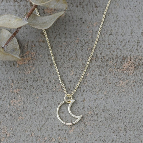 silhouette moon necklace