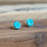 nights moon studs-aqua