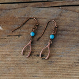 wishbone earrings-turquoise