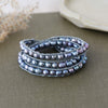 yvonne wrap bracelet-grey/oil pearl